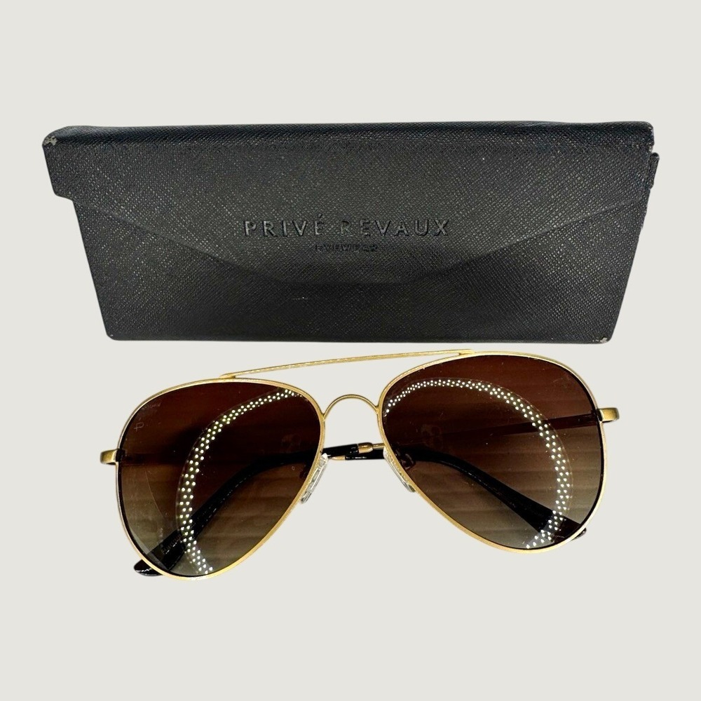 Prive Revaux The Showstopper Limited Edition Polarized Aviator Sunglasses Gold